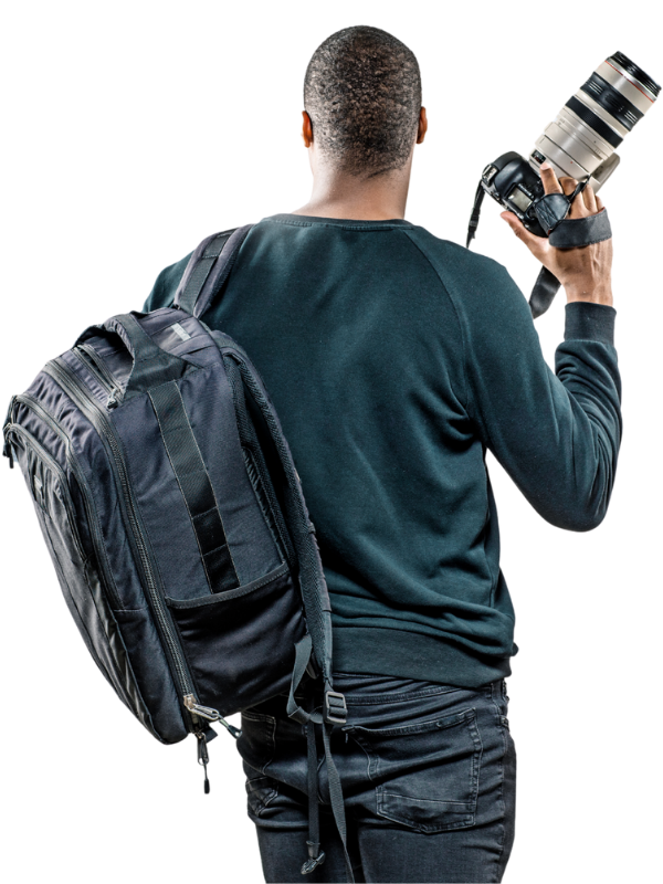 Photographer working with camera