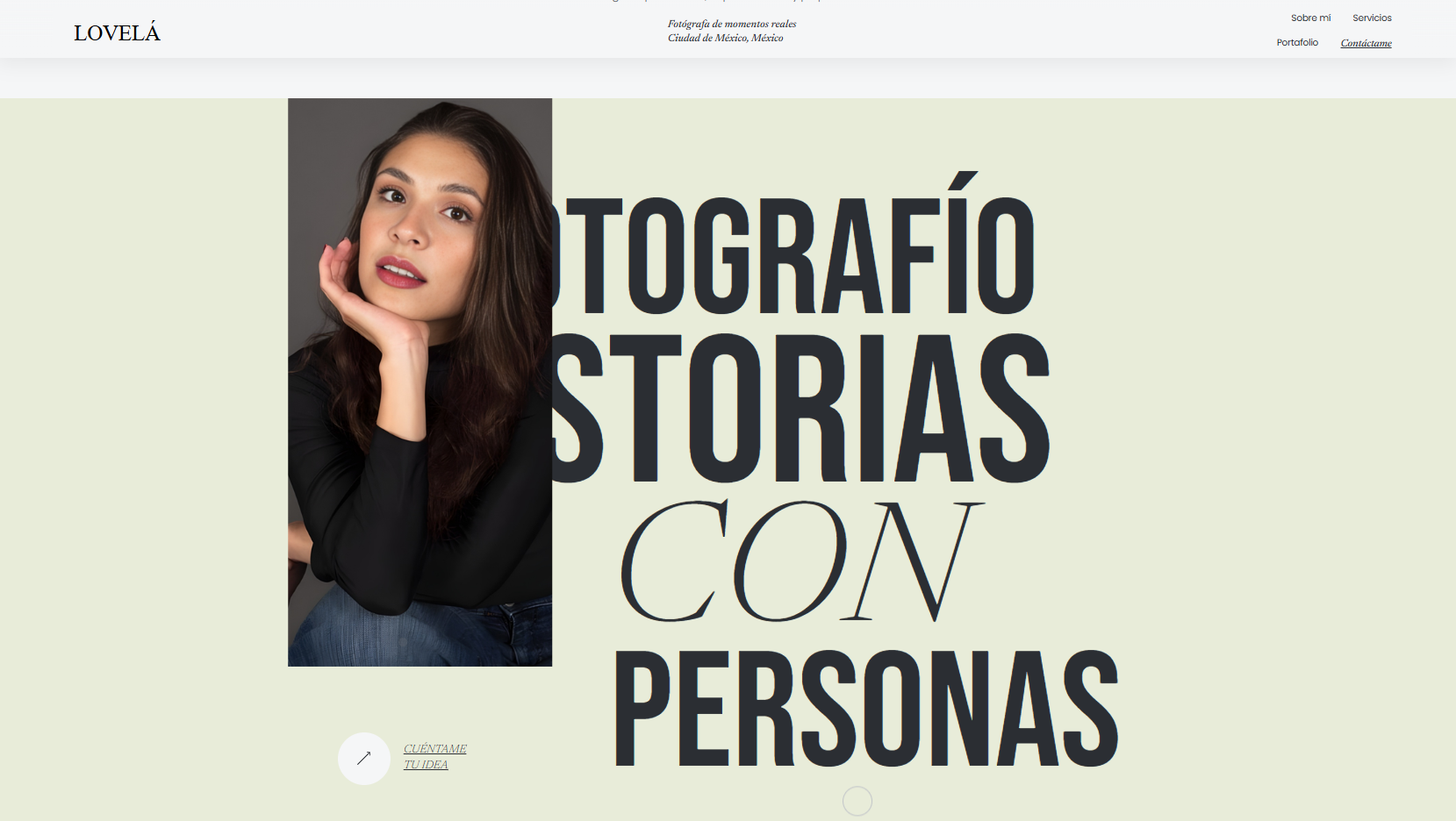 Página principal de Lovela Fotografía con retrato y dirección visual editorial
