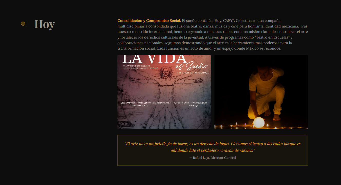 Sección editorial sobre la consolidación de Caeya Celestina y su compromiso social
