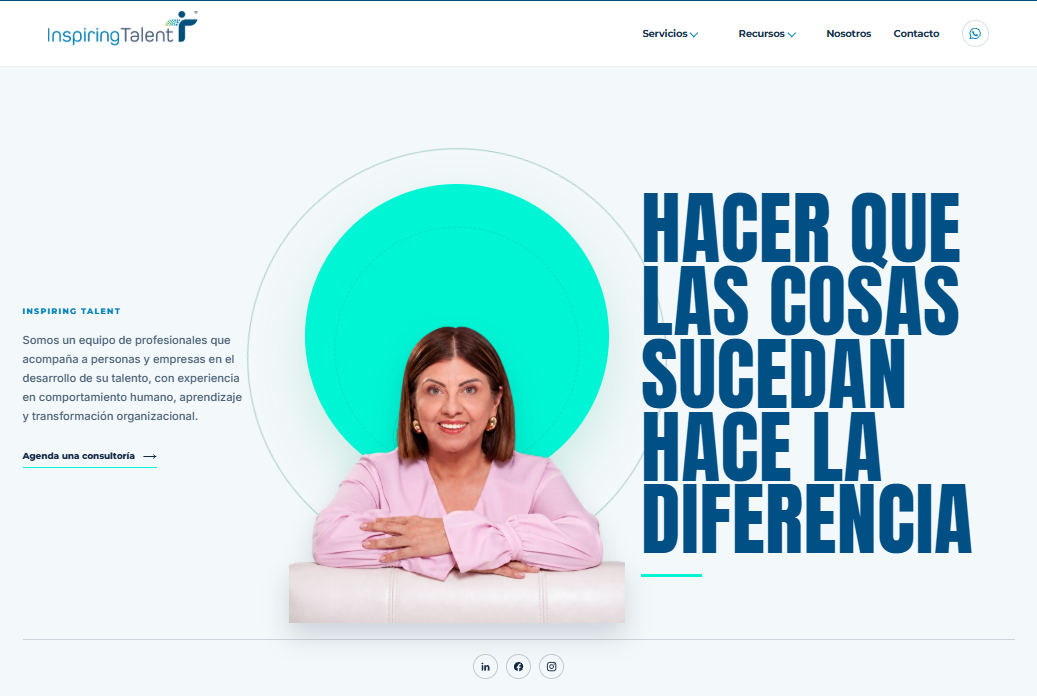Página principal de Inspiring Talent con su propuesta de valor