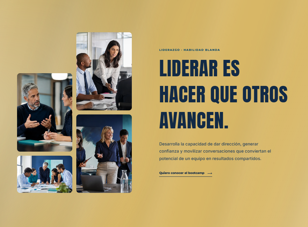 Página de liderazgo y habilidades blandas de Inspiring Talent